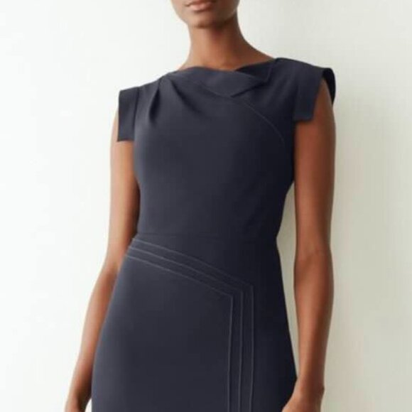 The Fold Clever Crepe Elland Dress Navy - Picture 2 of 2